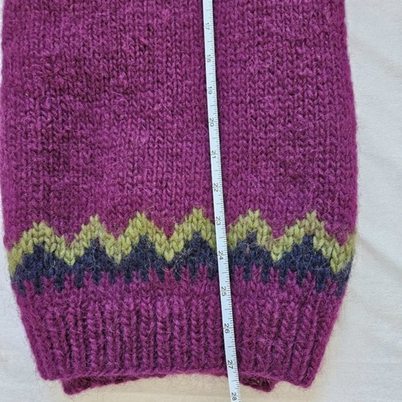 Fair Isle handmade crewneck long sleeve wool sweater women's size M/L - Picture 10 of 16